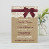 Rode lint op kraft en kant Vrijgezellenfeest Kaart (Staand voorkant)