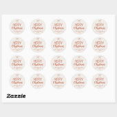 Rode lint Prettig Kerstmis op Maat Ronde Sticker (Vel)