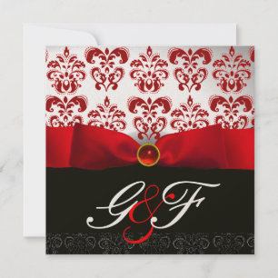 RODE LINT ROBIJN Goud Zwart DAMAST MONOGRAM Kaart