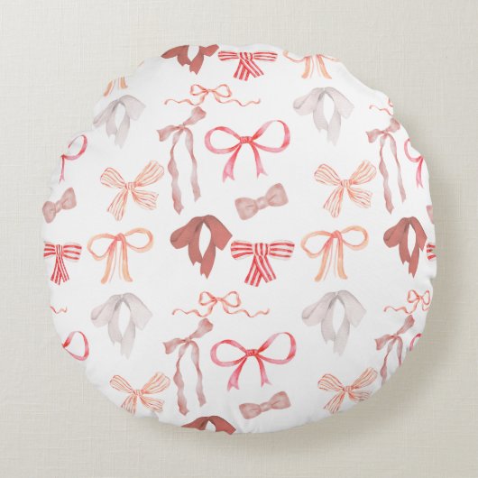 Rode lint ronde nursery/kinderkamer kussen (Voorkant)