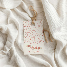 Rode Lint Rustieke Kerst Cadeaublaadjes Cadeaulabel