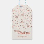 Rode Lint Rustieke Kerst Cadeaublaadjes Cadeaulabel (Voorkant)