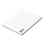 Rode lint tekening omlijnd notitieblok (Linkerzijde)
