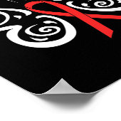 Rode Lint Vlinder Bloedkanker Hiv Aids Bewustzijn Poster (Hoek)