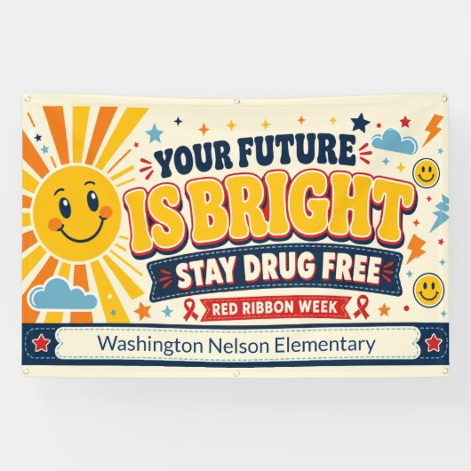 Rode Lint Week School Spandoek (Horizontaal)