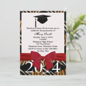 Rode lint Zebra en tijger - Afstuderen Kaart (Staand voorkant)