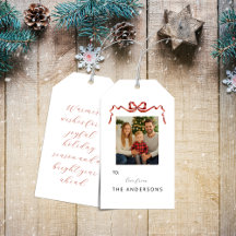 Rode lintboog Kerst foto cadeaukaart