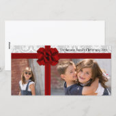 Rode Lintboog Kerstmis Groet Feestdagenkaart (Voorkant / Achterkant)