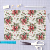 Rode linten en hulstblaadjes tissuepapier (Craft)