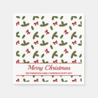 Rode linten en kerst hulst planten patroon & tekst