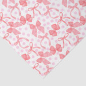 Rode linten en roze stippen tissuepapier (Detail)