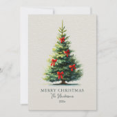 Rode linten Kerstboom Feestdagenkaart (Voorkant)