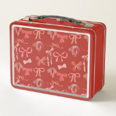 Rode linten metalen lunchbox (Achterkant)