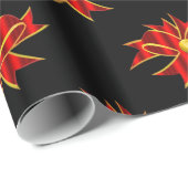 Rode linten op zwarte hedendaagse kerstmis cadeaupapier (Rol Hoek)