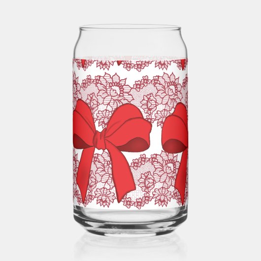 rode linten stijl blikvorm glas (Voorkant)