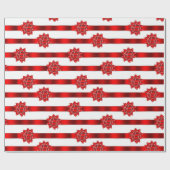 Rode linten & strikken Kerstvakantie Cadeaupapier (Vlak)