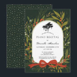 Rode lintkrans pianowitte recital uitnodiging<br><div class="desc">Deze elegante uitnodiging voor een pianorecital heeft een krans van groen en rode bessen met een rode strik/lint op een diep donkergroene achtergrond. De achterkant heeft een donkergroene achtergrond met sneeuwpatroon. Perfect voor winter-/feest-/kerstrecitals! Personaliseer het naar uw behoeften. U vindt overeenkomende producten in mijn winkel.</div>