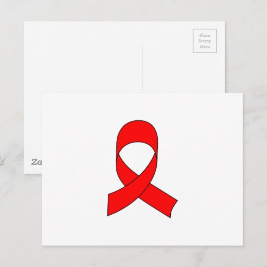 Rode linttekening briefkaart (Voorkant / Achterkant)