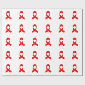 Rode linttekening cadeaupapier (Vlak)