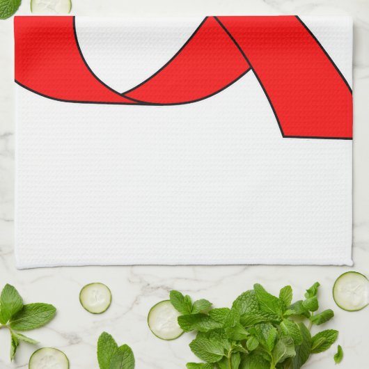 Rode linttekening theedoek (Gevouwen)