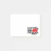 Rode lippen, alsjeblieft, schreeuwen in je hartsti post-it® notes (Voorkant)