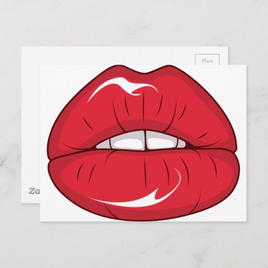 Rode lippen briefkaart (Voorkant / Achterkant)