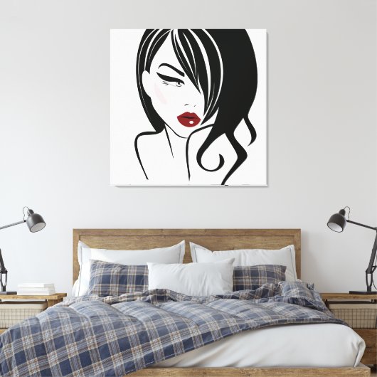  rode lippen canvas afdruk (Insitu (Slaapkamer))