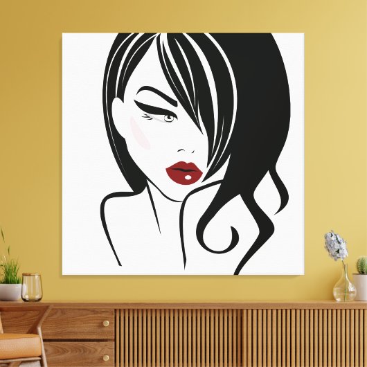  rode lippen canvas afdruk (Insitu (Woonkamer))