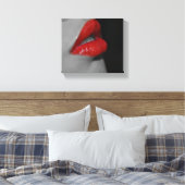 Rode Lippen Canvas Print (Insitu (Slaapkamer))