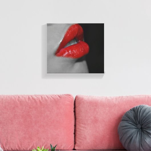 Rode Lippen Canvas Print (Insitu (Woonkamer))