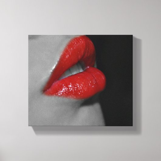Rode Lippen Canvas Print (Voorkant)