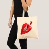 Rode Lippen Canvas tas (Voorkant (product))