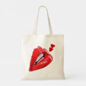 Rode Lippen Canvas tas (Achterkant)
