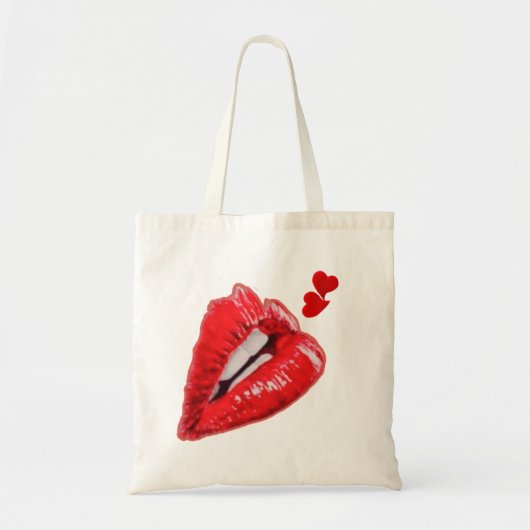 Rode Lippen Canvas tas (Voorkant)