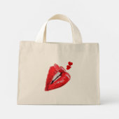Rode Lippen Canvas tas (Achterkant)