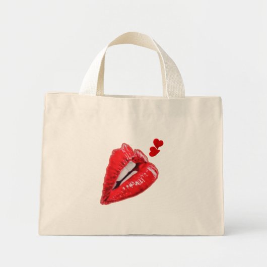 Rode Lippen Canvas tas (Voorkant)
