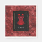 Rode Lippen Corset Servet (Voorkant)