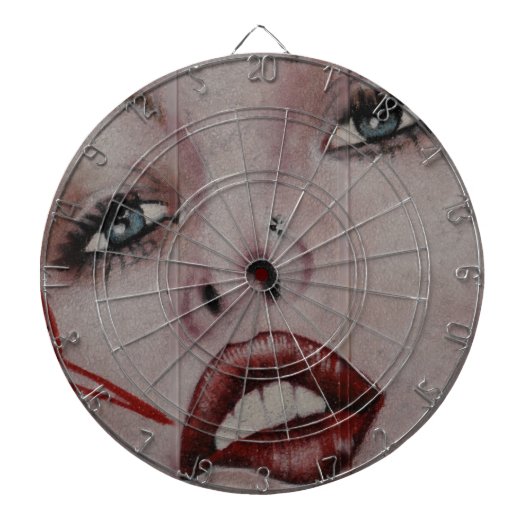 Rode lippen dartbord (Voorkant)