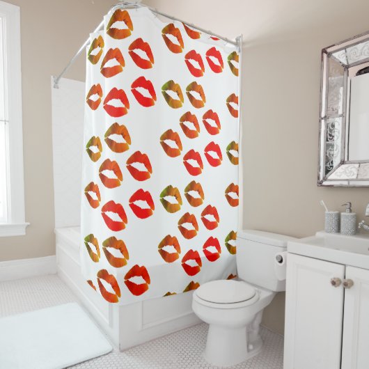Rode Lippen Douchegordijn (In situ)