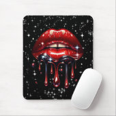 Rode lippen druipend van glitter glamour glans muismat (Met muis)