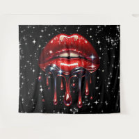 Rode lippen druipend van glitters glamour glans
