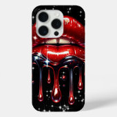 Rode lippen druppelen glitter glam sparkle Case-Mate iPhone case (Achterkant)
