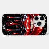 Rode lippen druppelen glitter glam sparkle Case-Mate iPhone case (Achterkant (horizontaal))