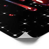Rode lippen druppelen glitter glam sparkle poster (Hoek)