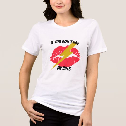 Rode lippen en mond | Grappige Breakup Letter Prin Tri-Blend Shirt (Voorkant)