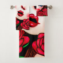 Rode Lippen en Rode Rozen Patroon