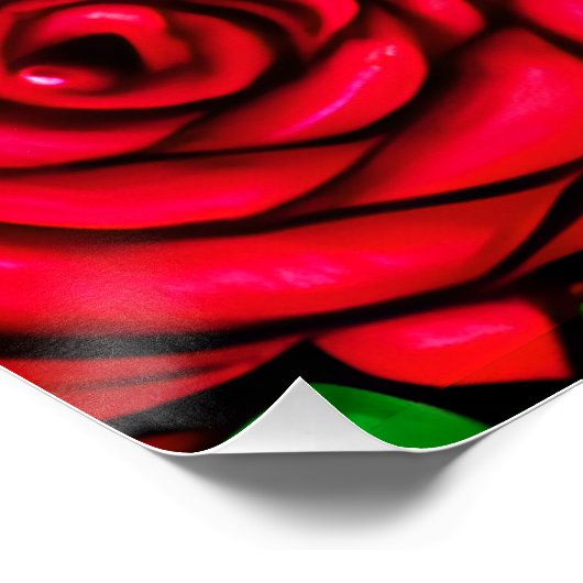 Rode Lippen en Rode Rozen Patroon Perfect Poster (Hoek)