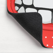 rode lippen glimlachen met grote tanden muismat (Hoek)