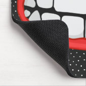 rode lippen glimlachen met grote tanden muismat (Hoek)