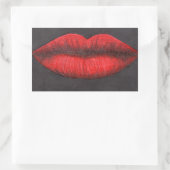 Rode Lippen Grafisch Rechthoekige Sticker (Tas)